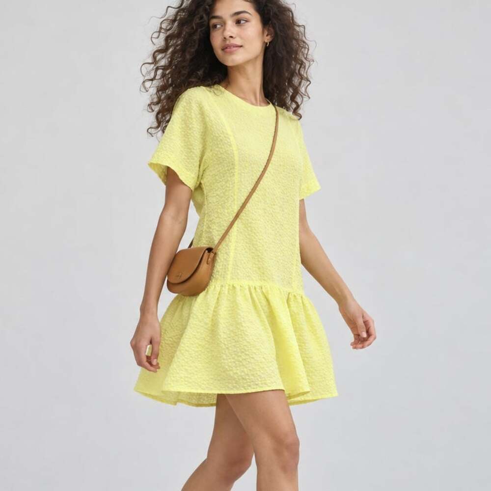 Anthropologie Corey Lynn Calter Mariah Textured Drop-Waist Mini Dress S